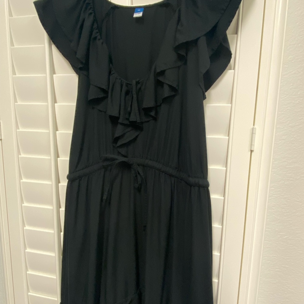 Old Navy Black Ruffle-Trim Mini Dress 2X - Picture 4 of 9